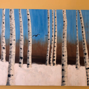 3D Birch Trees Painting