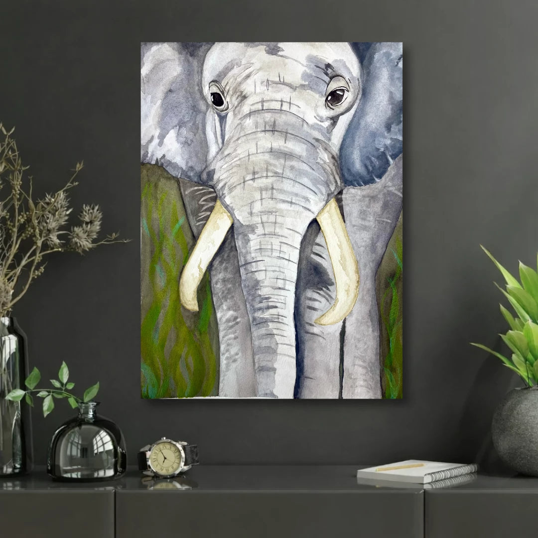 Elephant With Tusks Print