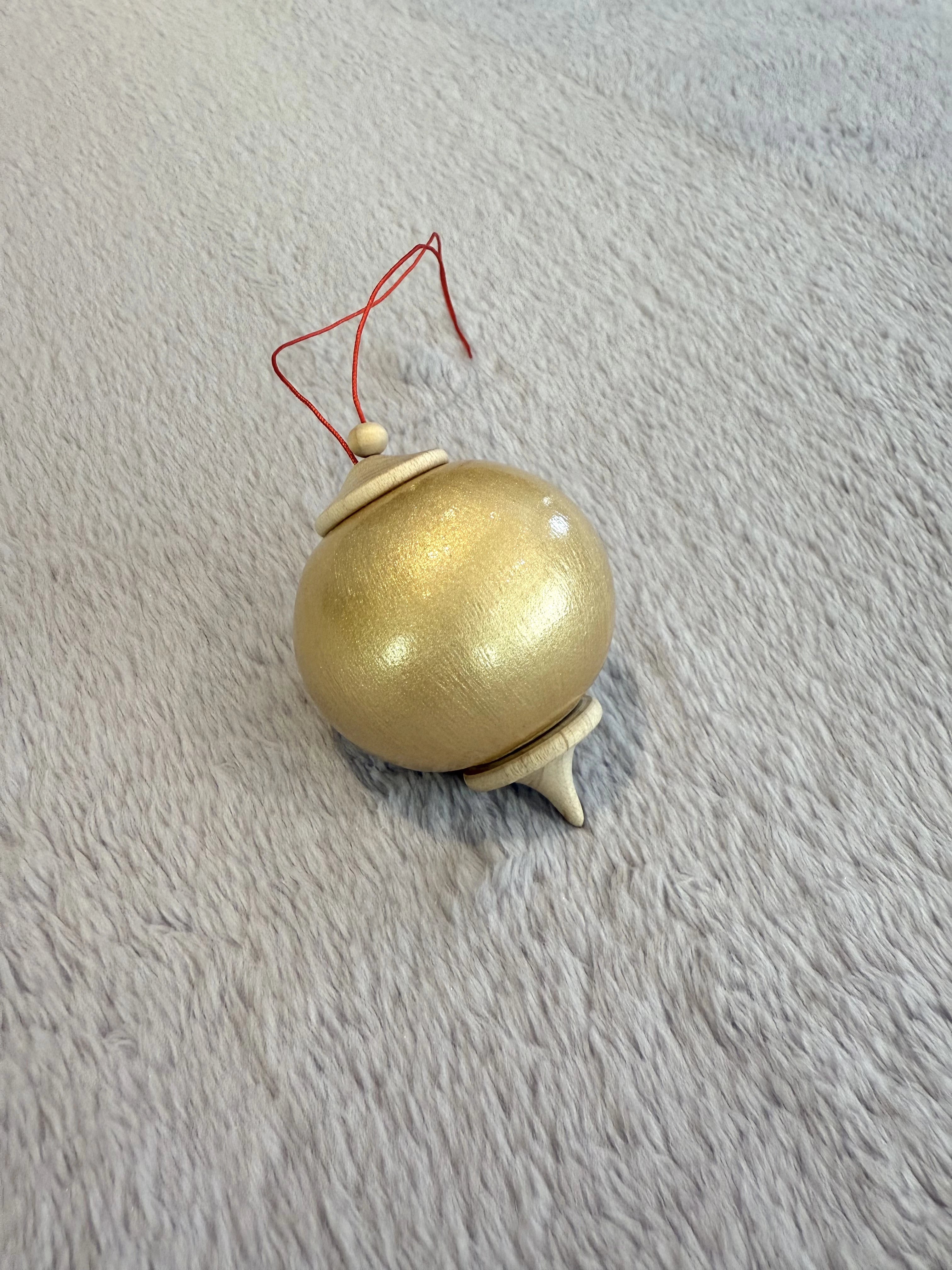 Iridescent Pale Gold Bauble Ornament