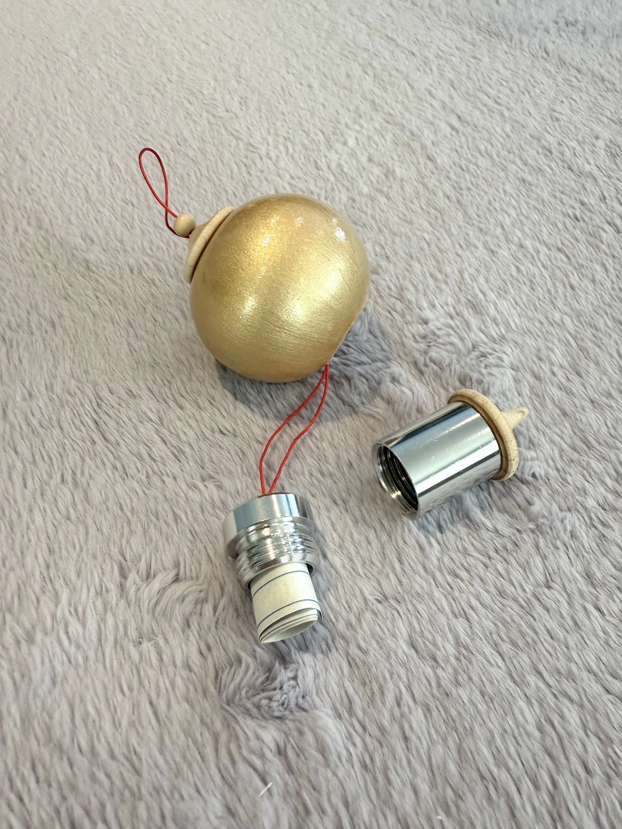 Iridescent Pale Gold Bauble Ornament