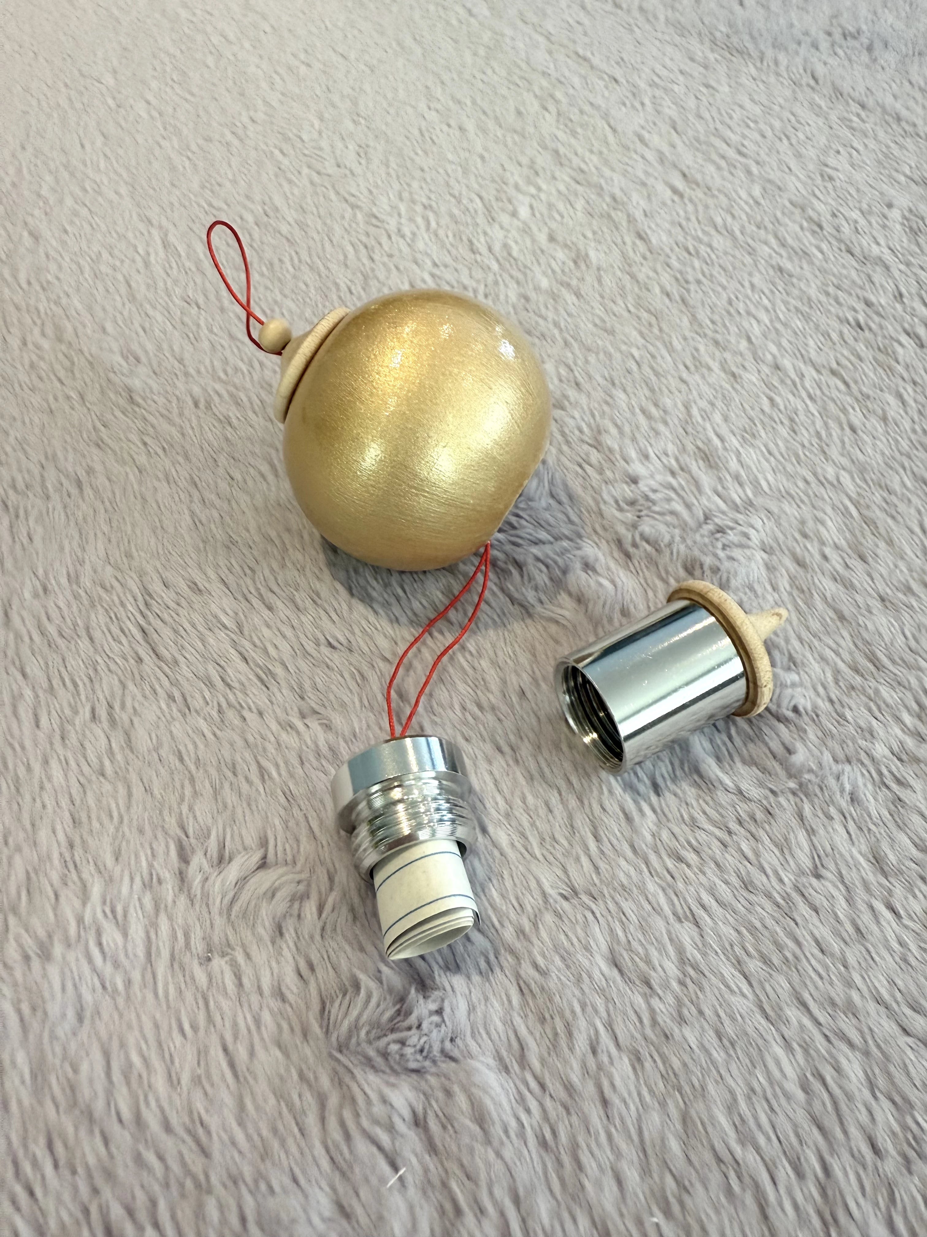 Iridescent Pale Gold Bauble Ornament