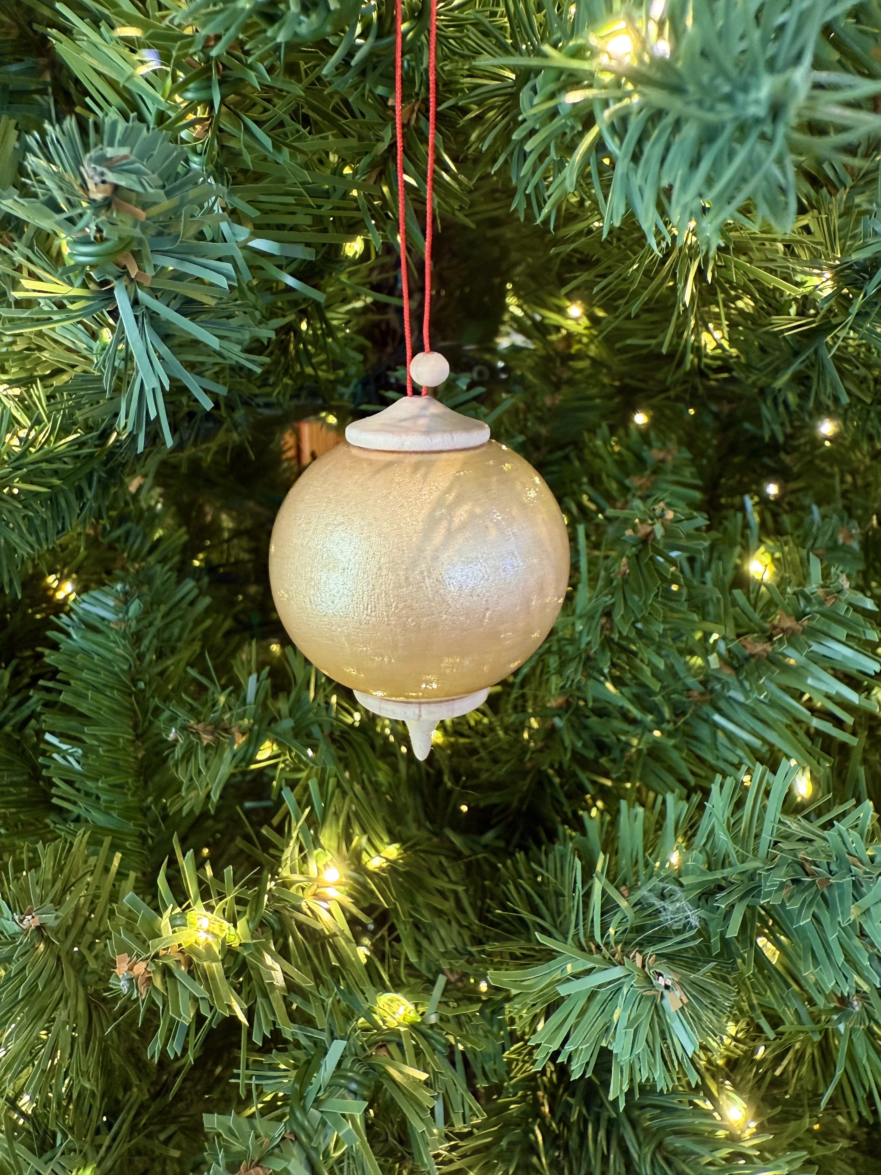 Iridescent Pale Gold Bauble Ornament