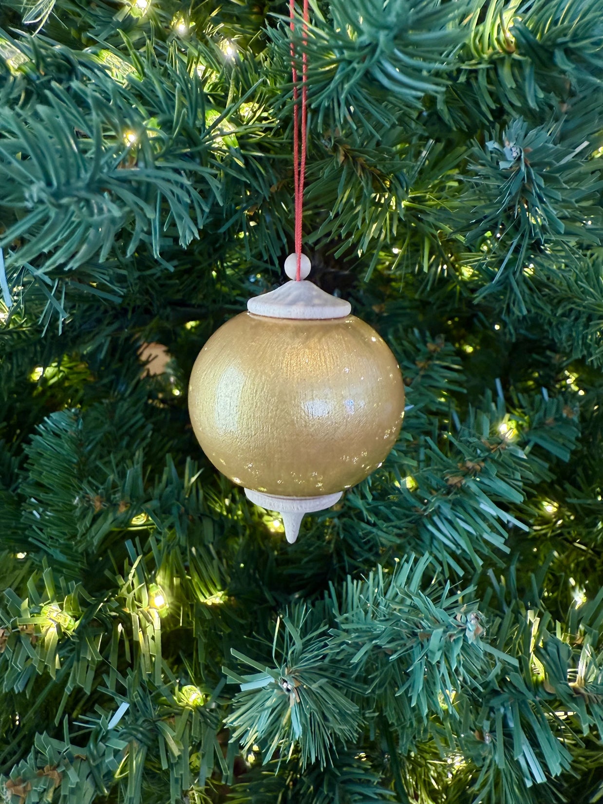 Iridescent Gold Bauble Ornament