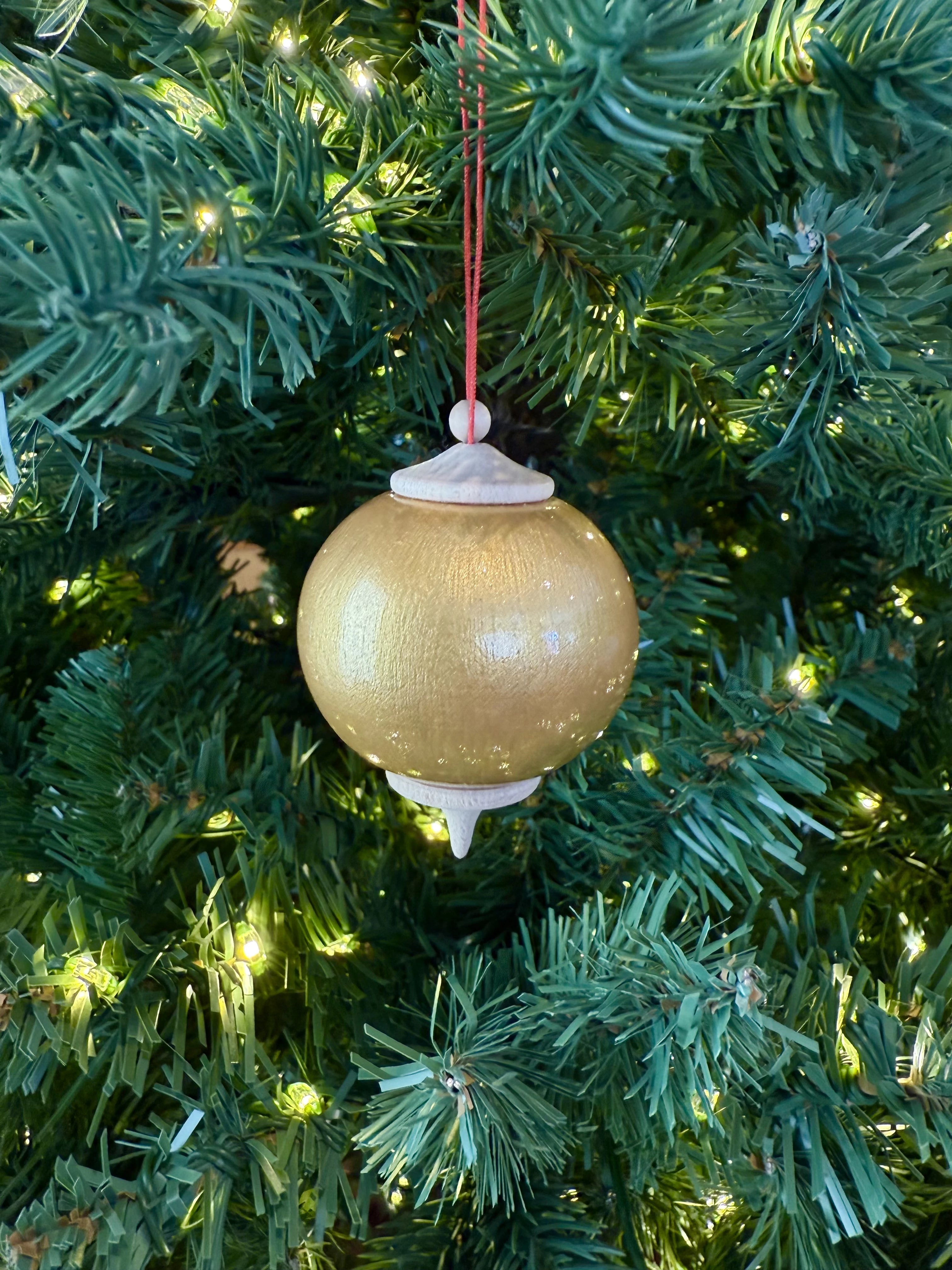 Iridescent Gold Bauble Ornament