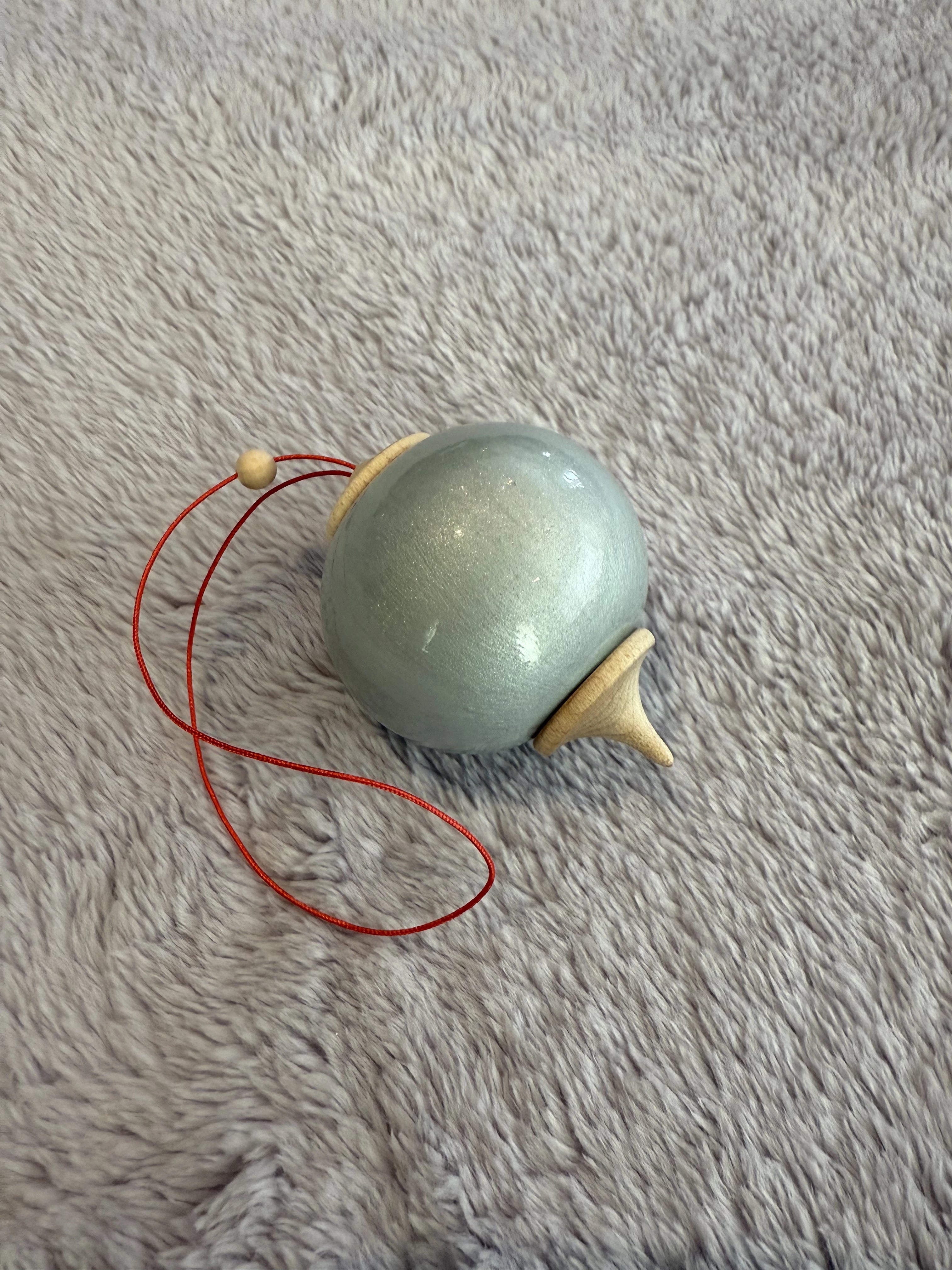 Iridescent Silver Bauble Ornament