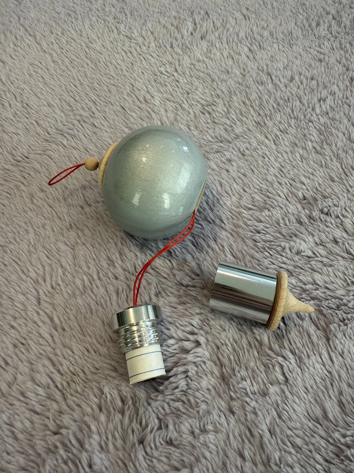 Iridescent Silver Bauble Ornament