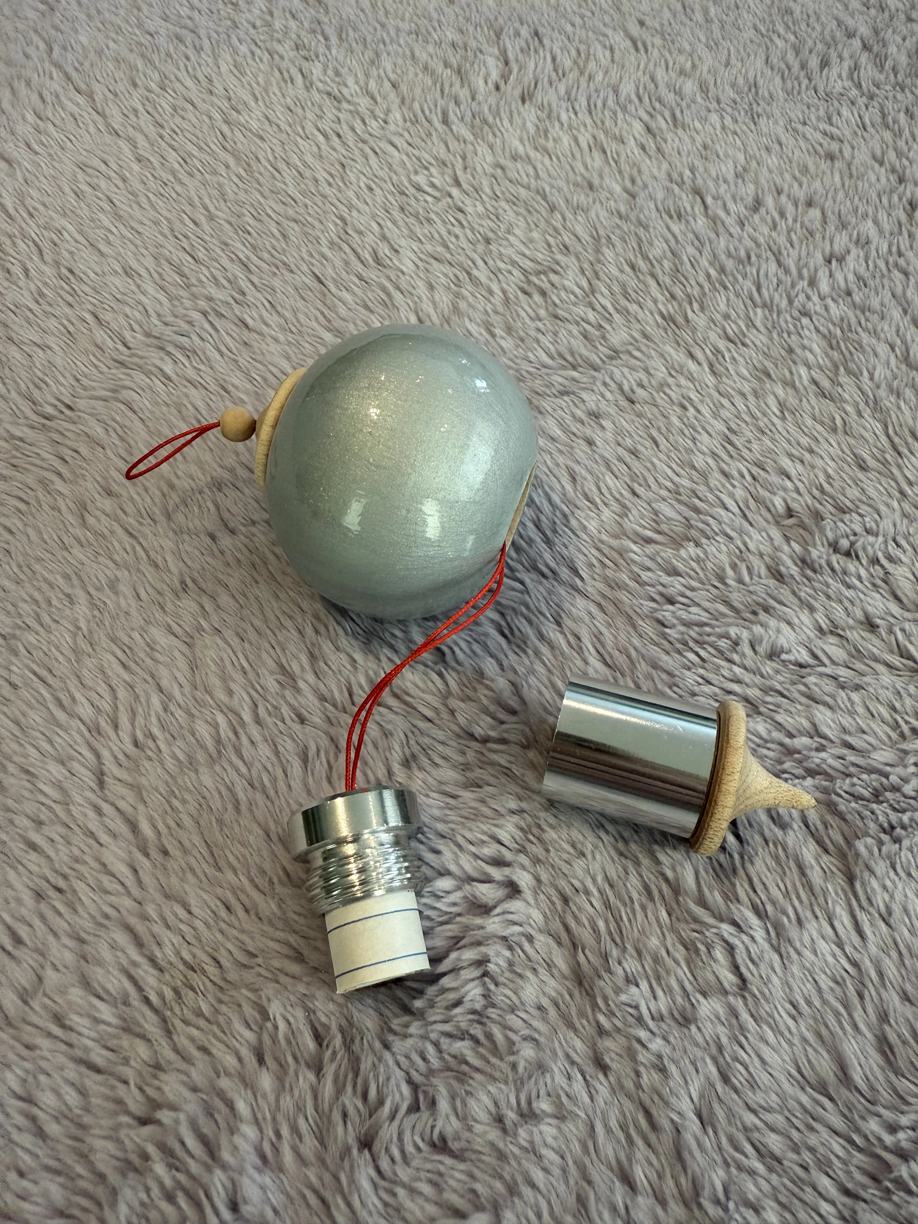 Iridescent Silver Bauble Ornament
