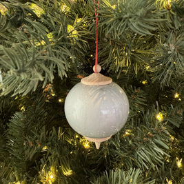 Iridescent Silver Bauble Ornament