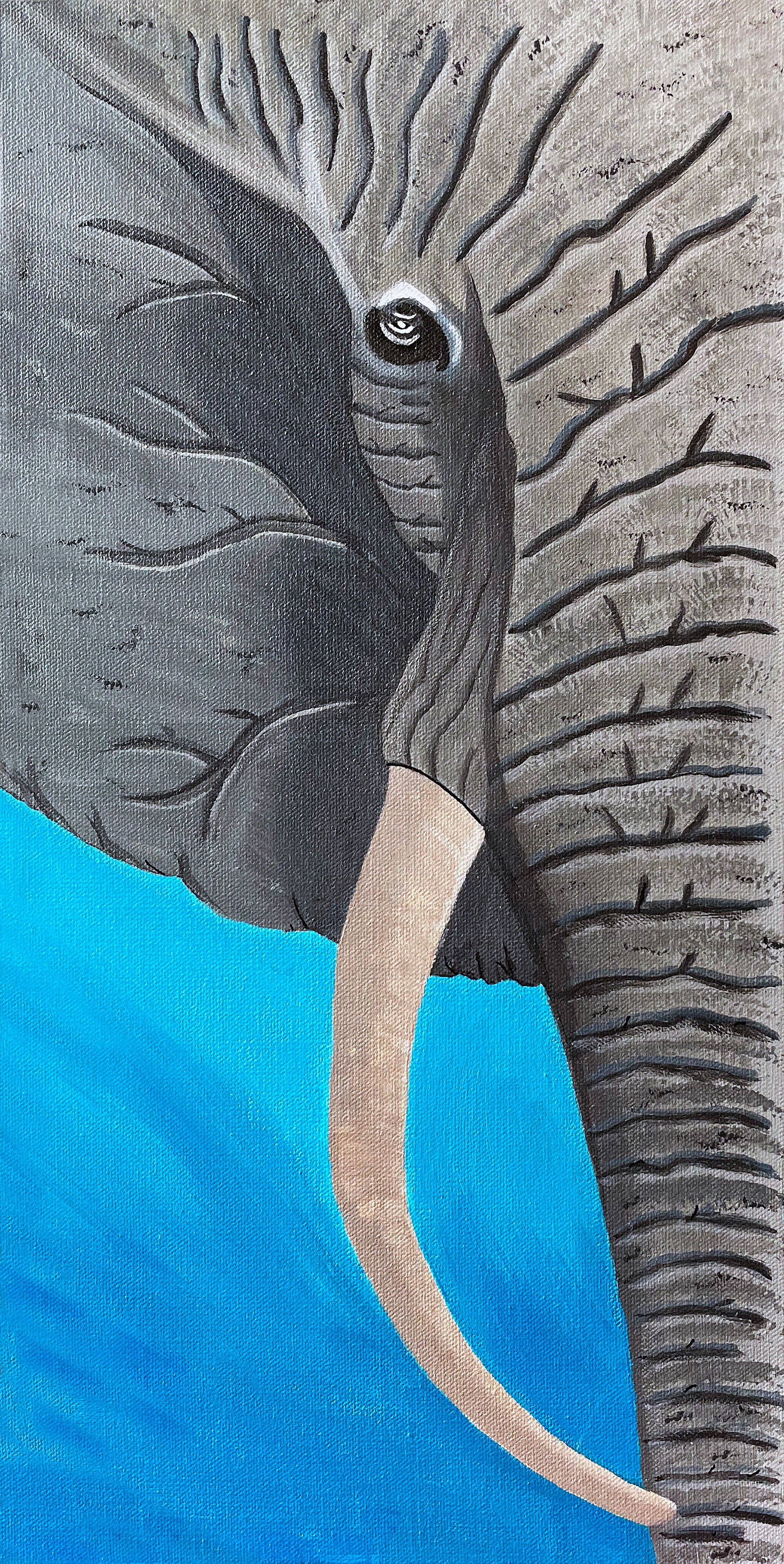 1/2 Elephant Face Original Painting