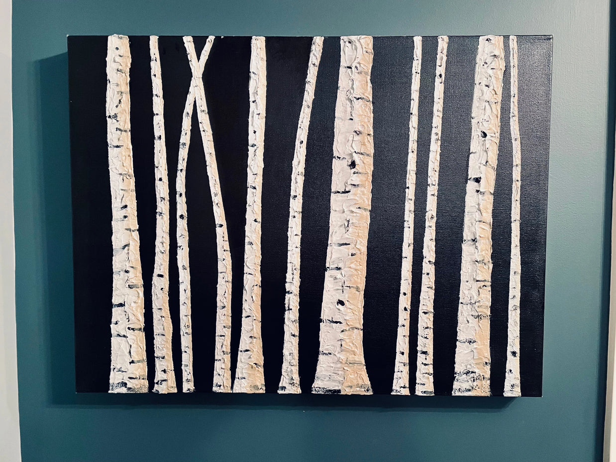 3D Birch Trees Painting