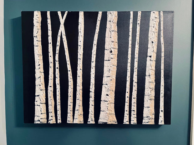 3D Birch Trees Painting