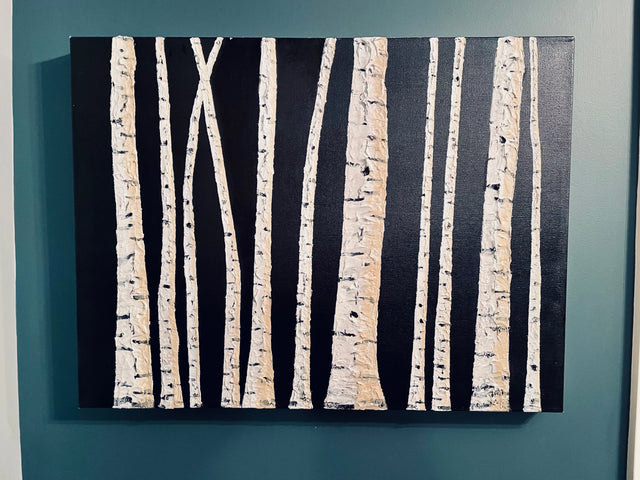 3D Birch Trees Painting