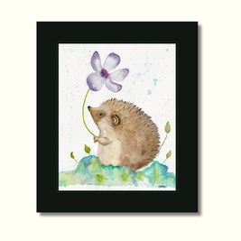 Hedgehog With Flower Prints