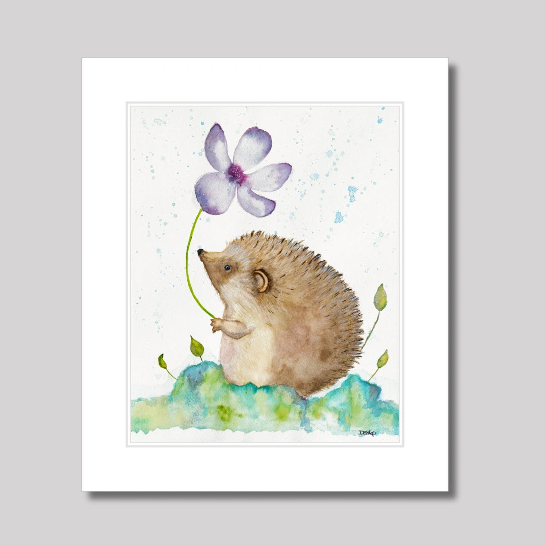 Hedgehog With Flower Prints