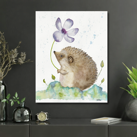 Hedgehog With Flower Prints