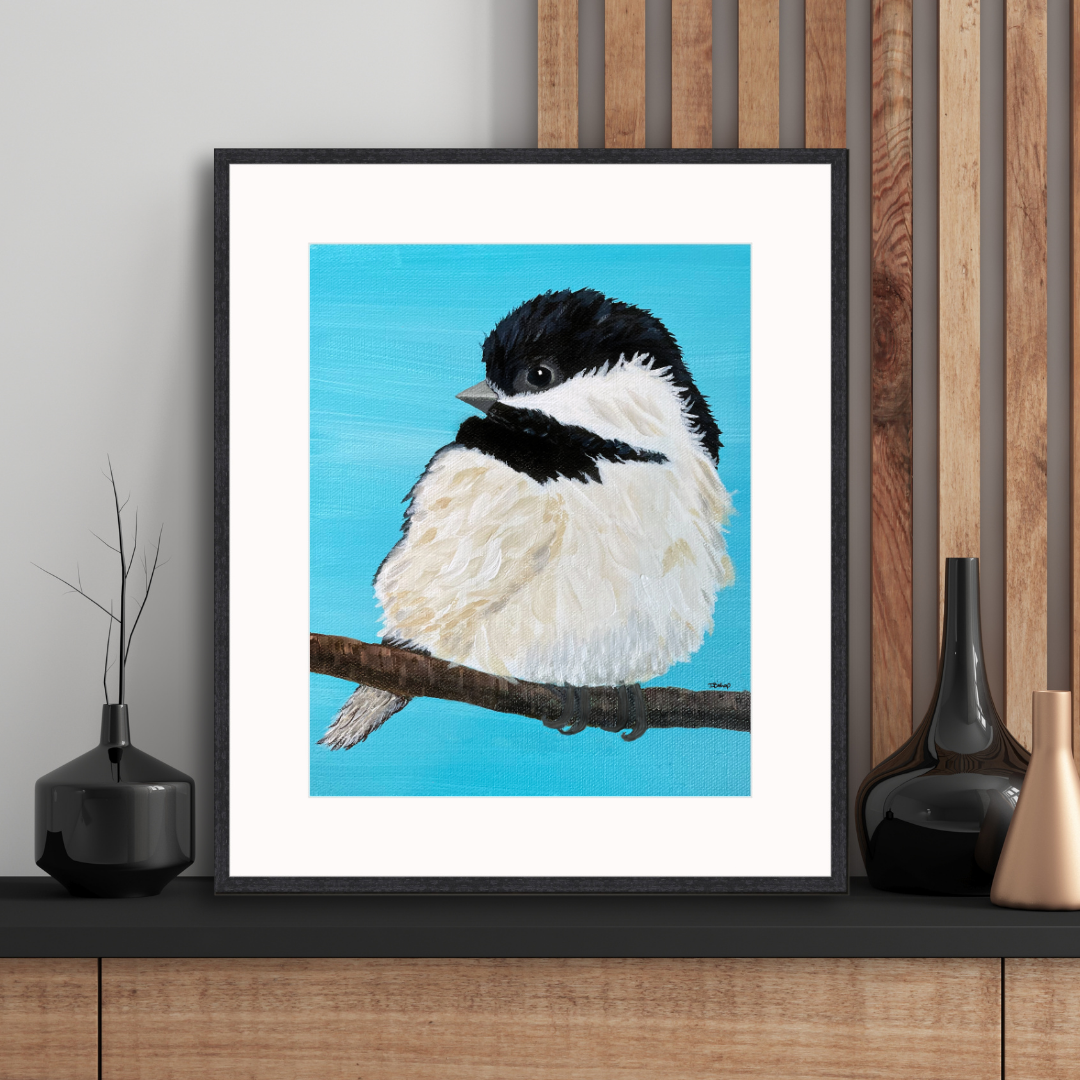 Blue Chickadee Print