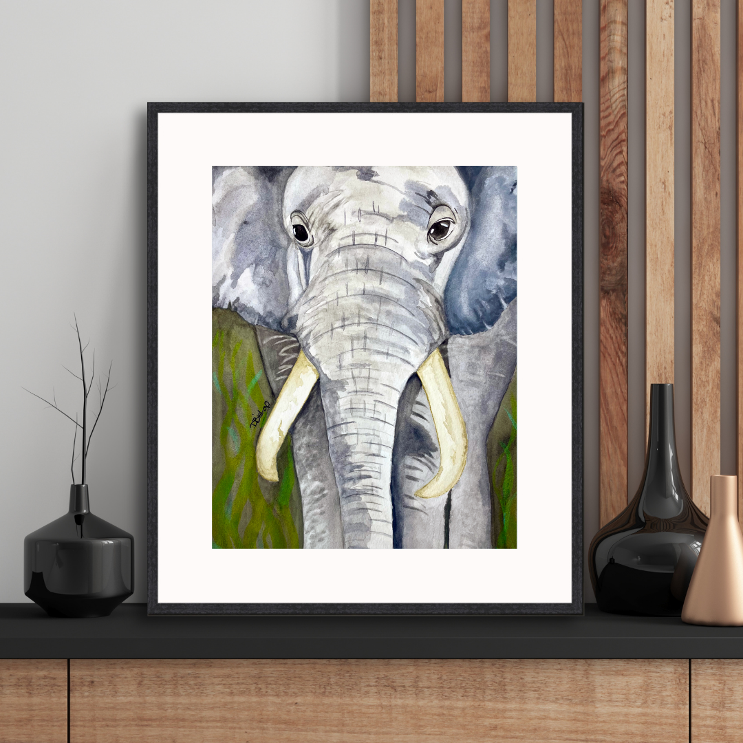 Elephant With Tusks Print