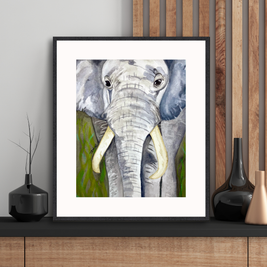 Elephant With Tusks Print
