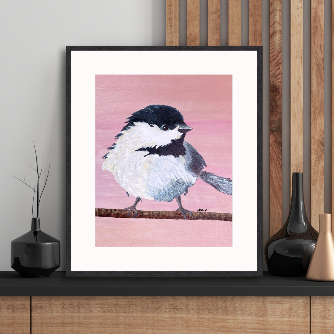 Pink Chickadee Print