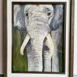 Elephant With Tusks Original Painting