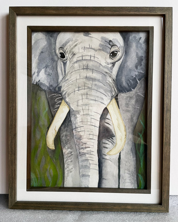 Elephant With Tusks Original Painting