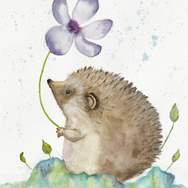 Hedgehog With Flower Prints