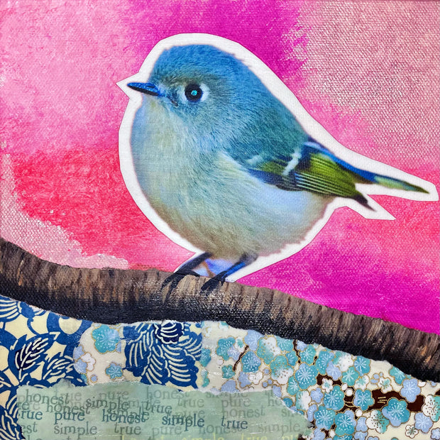 Bird With Tree and Japanese Papers Original