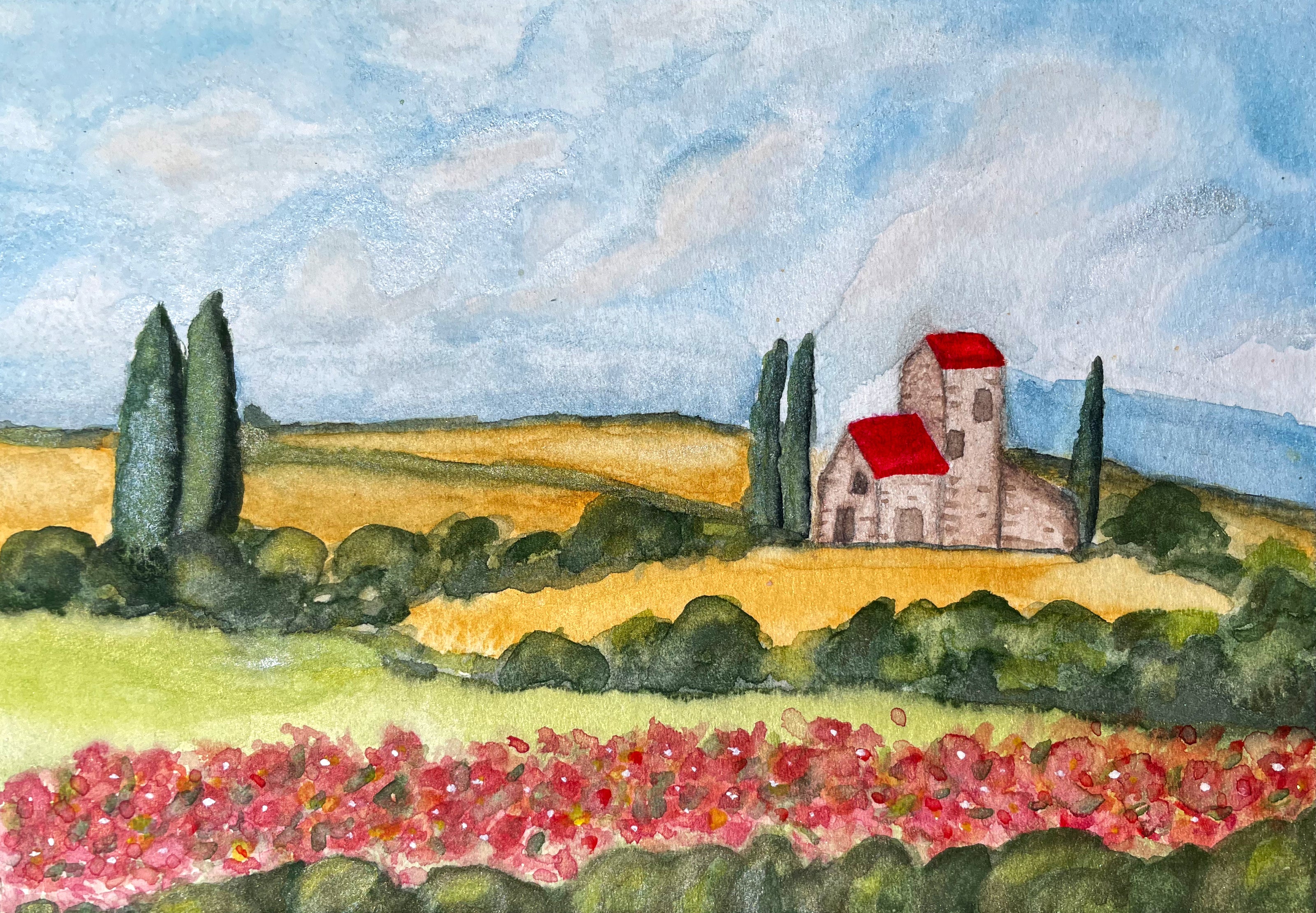 Tuscany Landscape – Mini Original Painting