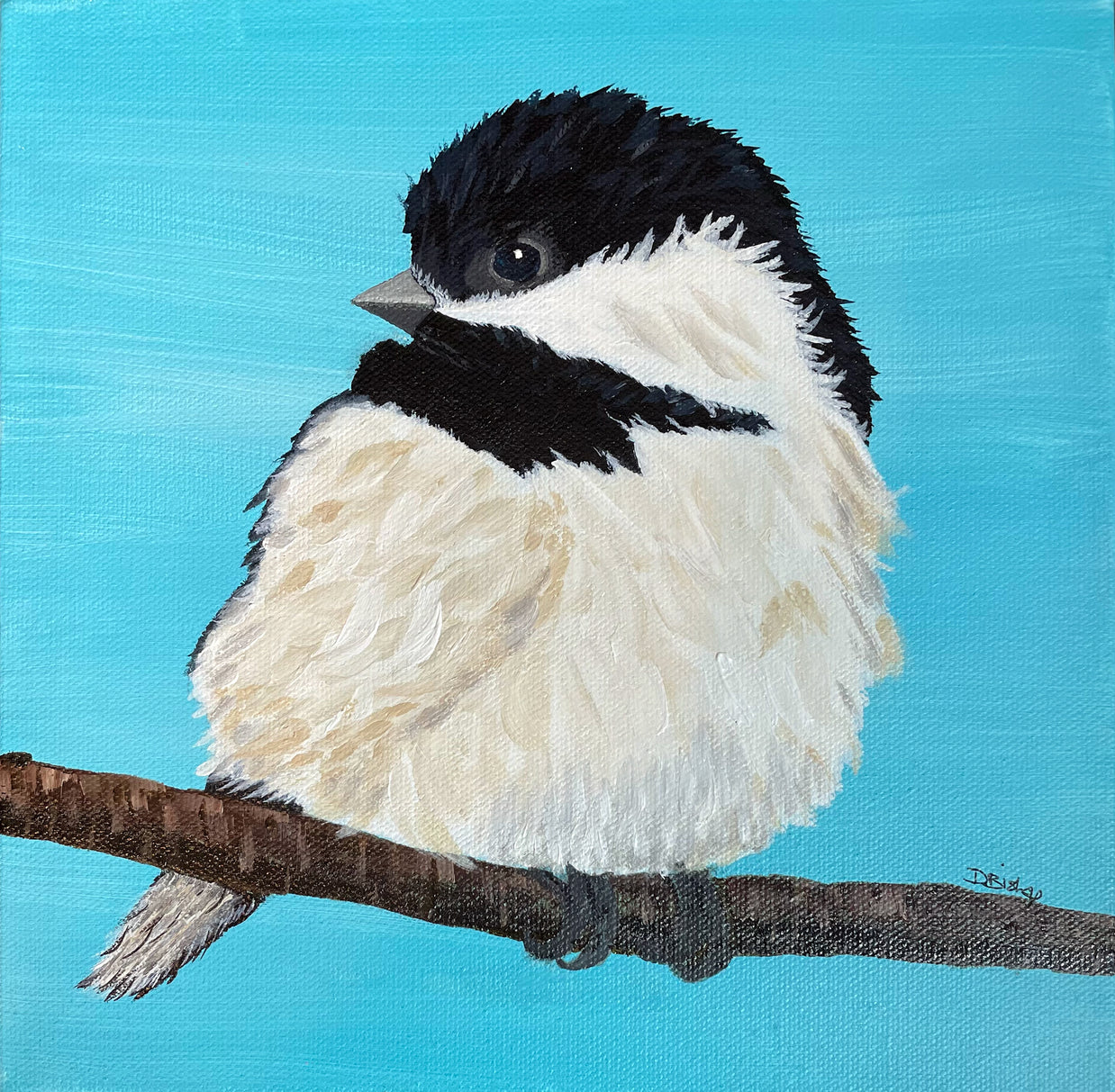 Blue Chickadee Original Painting